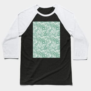 Green and Gray Spiral Pattern Baseball T-Shirt